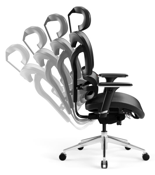 Kancelářská ergonomická židle Diablo V-Commander: Černo-Černý
