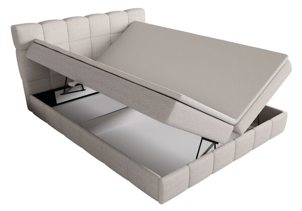 Manželská postel s úložným prostorem 140x200 VAFLIA - světle šedá