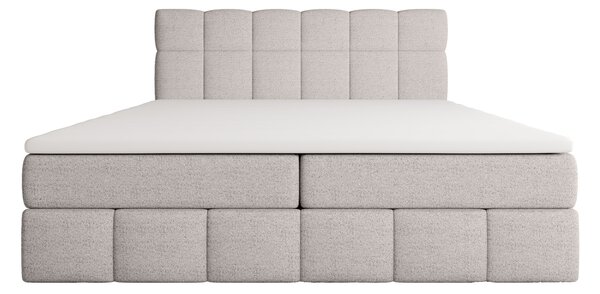 Manželská postel s úložným prostorem 140x200 VAFLIA - světle šedá