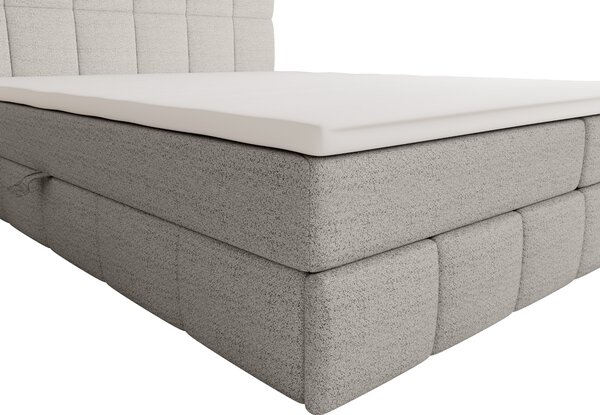 Manželská postel s úložným prostorem 140x200 VAFLIA - světle šedá