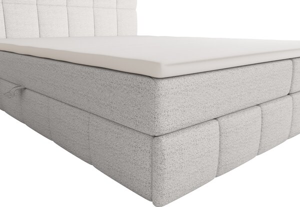 Manželská postel s úložným prostorem 140x200 VAFLIA - krémová