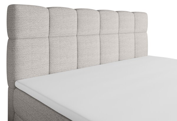 Manželská postel s úložným prostorem 140x200 VAFLIA - světle šedá