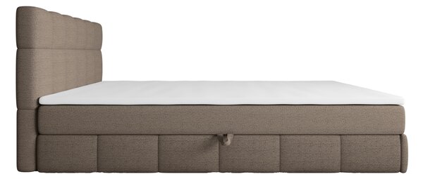 Manželská postel s úložným prostorem 140x200 VAFLIA - světle hnědá