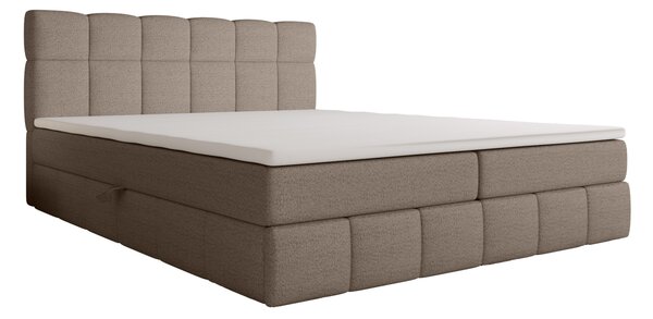 Manželská postel s úložným prostorem 140x200 VAFLIA - světle hnědá