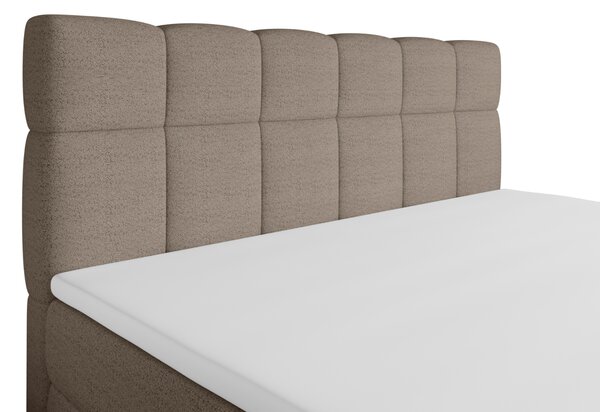 Manželská postel s úložným prostorem 140x200 VAFLIA - světle hnědá
