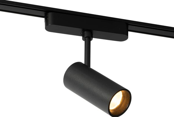 Moderní černé bodové svítidlo pro jednofázový kolejnicový systém 9W 3000K - Magnetic Gert