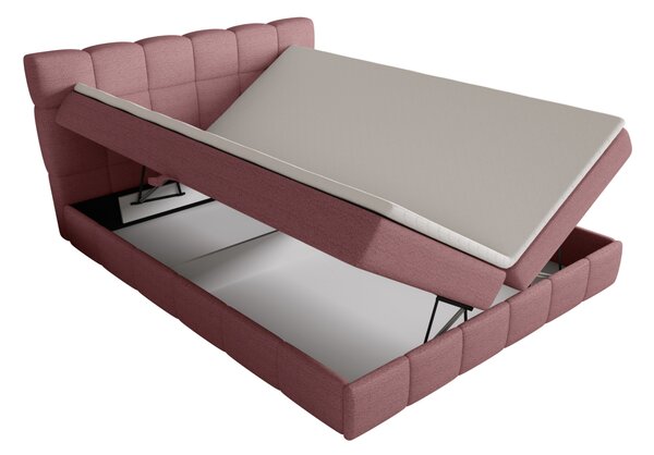 Manželská postel s úložným prostorem 140x200 VAFLIA - růžová