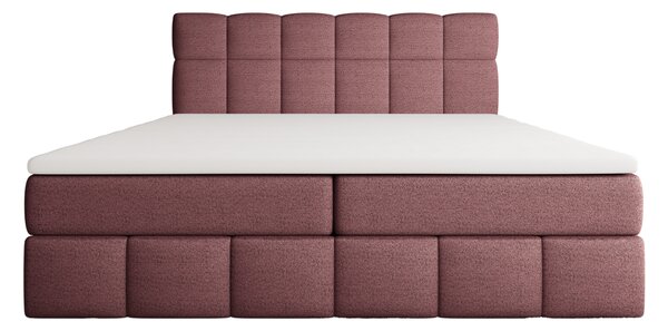 Manželská postel s úložným prostorem 140x200 VAFLIA - růžová