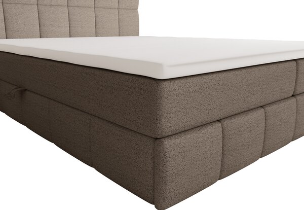 Manželská postel s úložným prostorem 140x200 VAFLIA - světle hnědá
