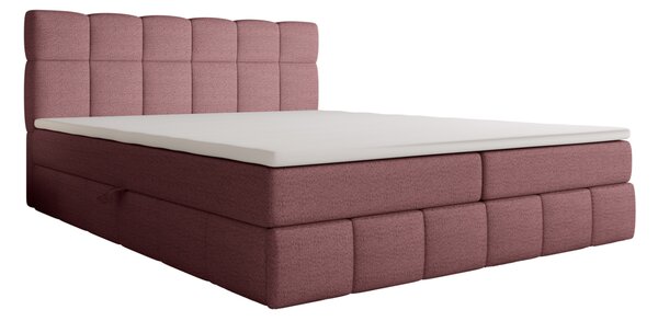 Manželská postel s úložným prostorem 140x200 VAFLIA - růžová