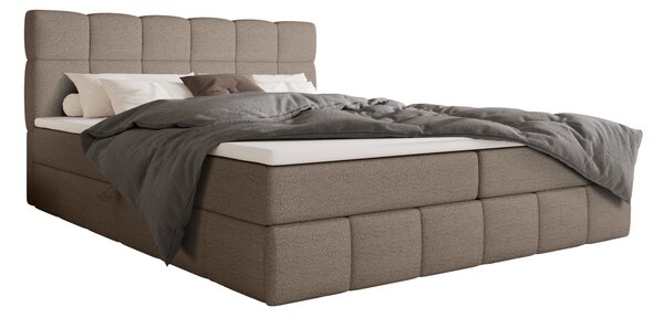 Manželská postel s úložným prostorem 140x200 VAFLIA - světle hnědá