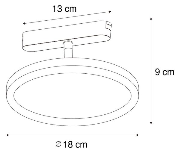 Moderní černé bodové svítidlo pro jednofázový kolejnicový systém včetně LED - Magnetic Puk