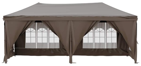 Skládací party stan s bočními stěnami taupe 3 x 6 m