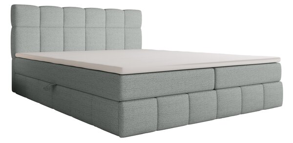 Manželská postel s úložným prostorem 140x200 VAFLIA - světle modrá