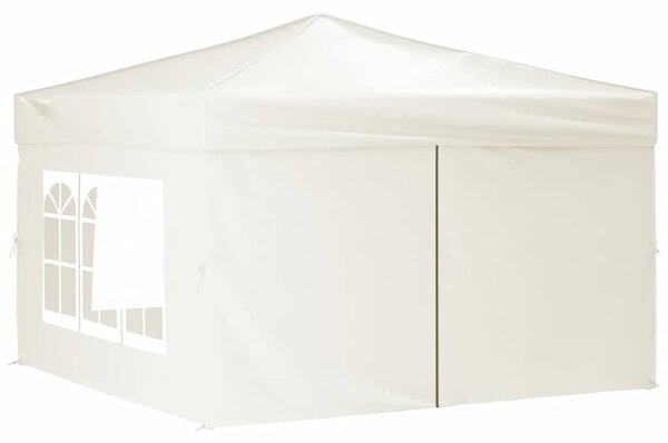 Skládací party stan s bočními stěnami krémový 3 x 3 m