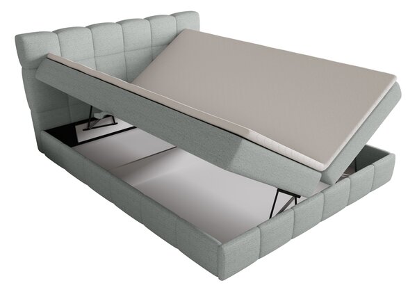 Manželská postel s úložným prostorem 140x200 VAFLIA - světle modrá