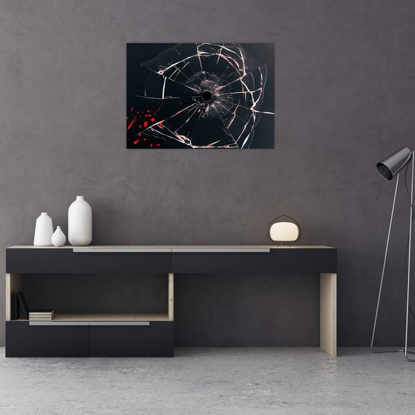 Abstraktní obraz - rozbité sklo (70x50 cm)