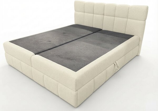 Manželská postel s úložným prostorem 140x200 VAFLIA - ecru