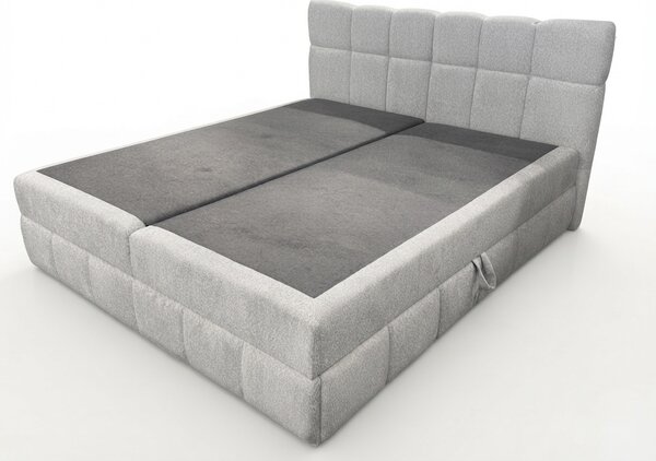 Manželská postel s úložným prostorem 140x200 VAFLIA - světle béžová