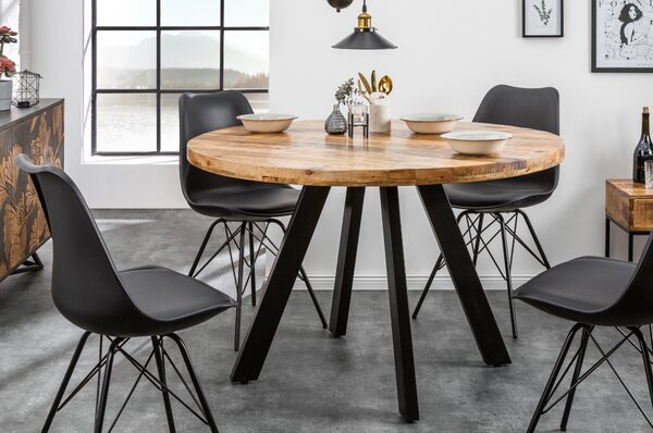 Massive home | Kulatý jídelní stůl z mangového dřeva Iron craft 120 cm