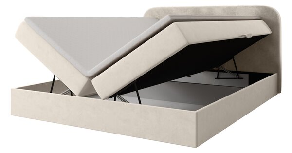 Čalouněná dvojlůžková postel 140x200 ZAFRA - krémová / béžová