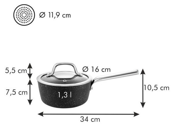 Rendlík PRESIDENT Stone s poklicí ø 16 cm, 1,3 l