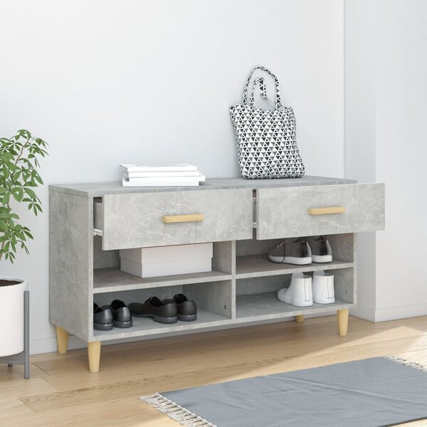 Botník betonově šedý 102 x 35 x 55 cm kompozitní dřevo