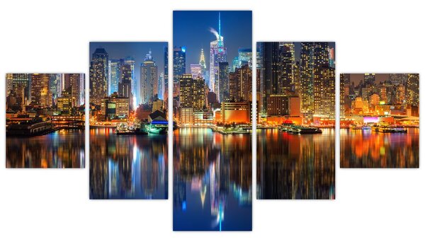 Obraz Manhattanu v noci (125x70 cm)