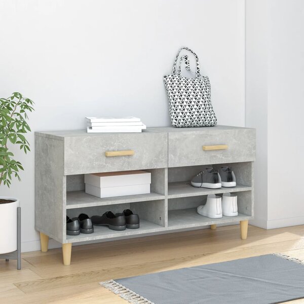 Botník betonově šedý 102 x 35 x 55 cm kompozitní dřevo