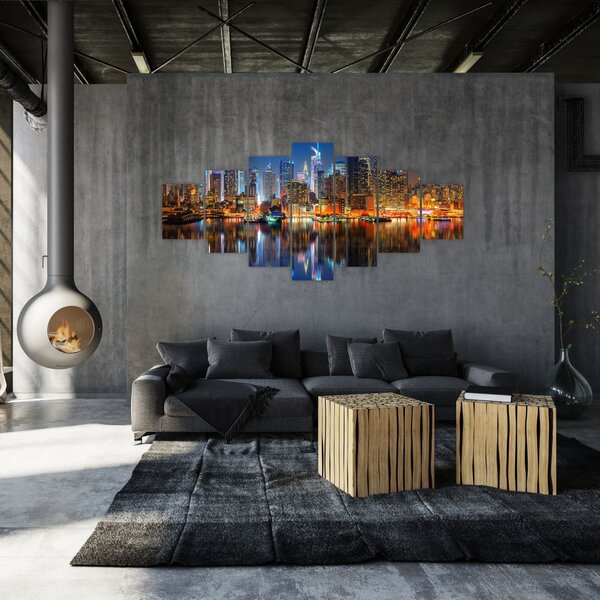 Obraz Manhattanu v noci (210x100 cm)