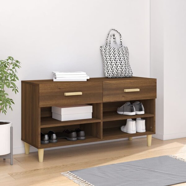 Botník hnědý dub 102 x 35 x 55 cm kompozitní dřevo