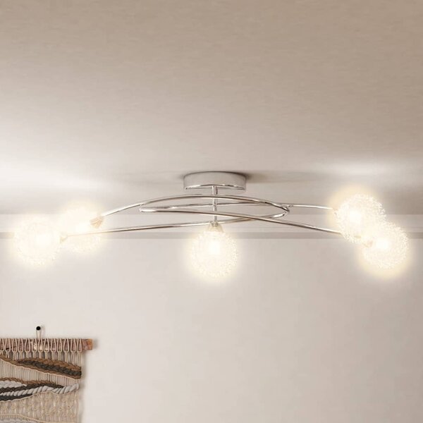 Stropní svítidlo s drátěnými stínidly pro 5 LED G9