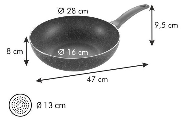 Wok MANICO ROSSO ø 28 cm
