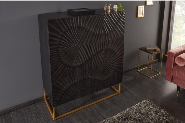 Massive home | Černá designová komoda 100 cm Scorpion mango