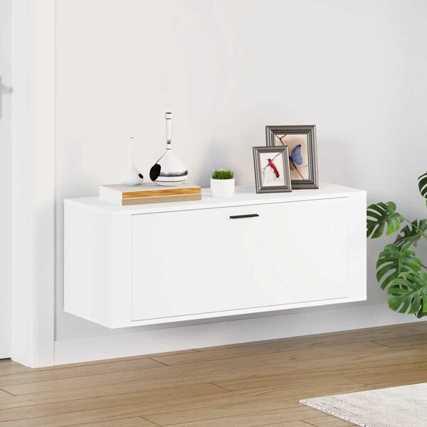 Nástěnný botník bílá 100 x 35 x 38 cm kompozitní dřevo