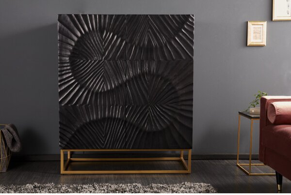 Massive home | Černá designová komoda 100 cm Scorpion mango