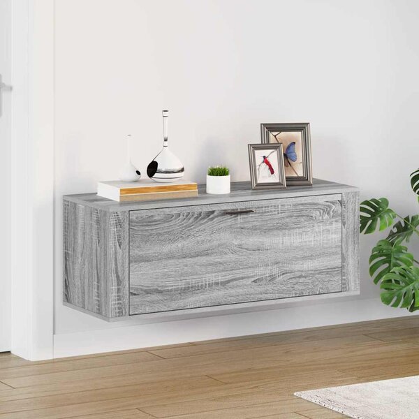 Nástěnný botník šedý sonoma 100x35x38 cm kompozitní dřevo