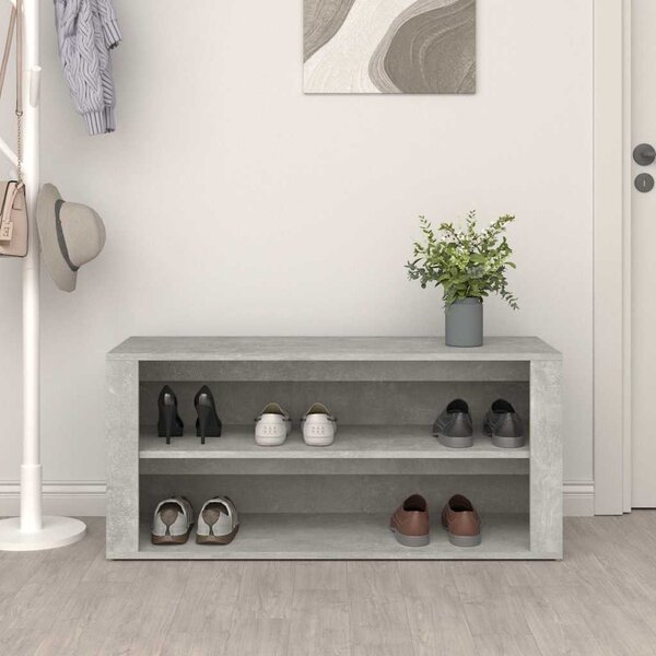 Botník betonově šedý 100 x 35 x 45 cm kompozitní dřevo
