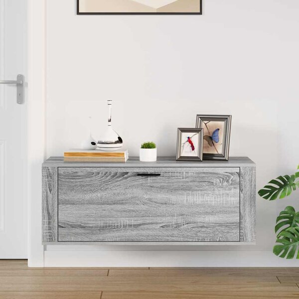 Nástěnný botník šedý sonoma 100x35x38 cm kompozitní dřevo