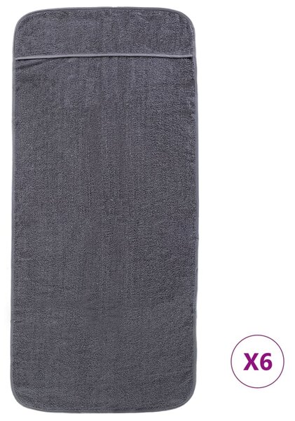 Plážové osušky 6 ks antracitové 60 x 135 cm textil 400 GSM
