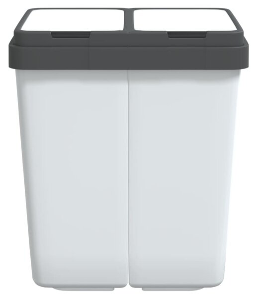 Dvojitý odpadkový koš bílý 2 x 25 l