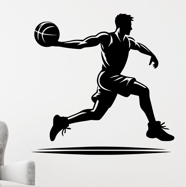Živá Zeď Samolepka Basketbal Barva: černá