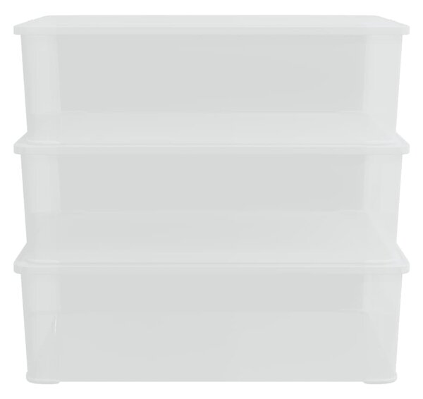 Plastové úložné boxy 3 ks 25 l stohovatelné