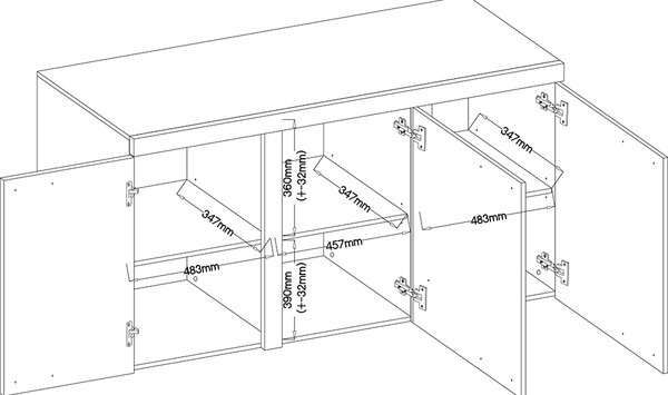 Obývací stěna Rumba + komoda 3F | 270 cm + 148,8 cm | bílá