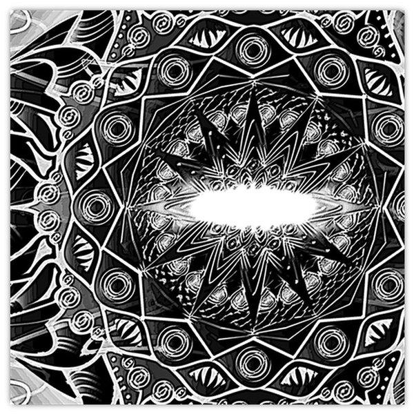 Obraz černobílých ornamentů (30x30 cm)