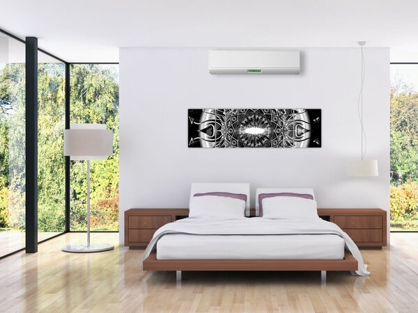 Obraz černobílých ornamentů (170x50 cm)
