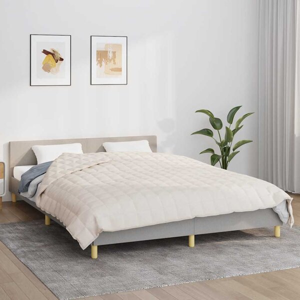 Zátěžová deka světle krémová 200 x 200 cm 9 kg textil