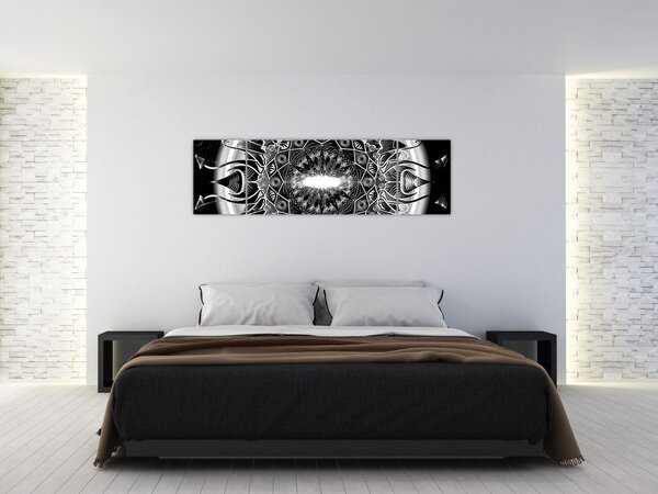 Obraz černobílých ornamentů (170x50 cm)