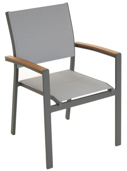 Zahradní stohovatelná židle, šedá, 86,5 x 57 x 57,5 ​​cm