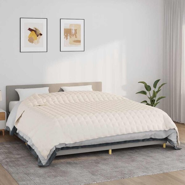 Zátěžová deka světle krémová 220 x 260 cm 11 kg textil
